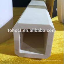 Square end hole 99% Al2o3 alumina ceramic pupe tube